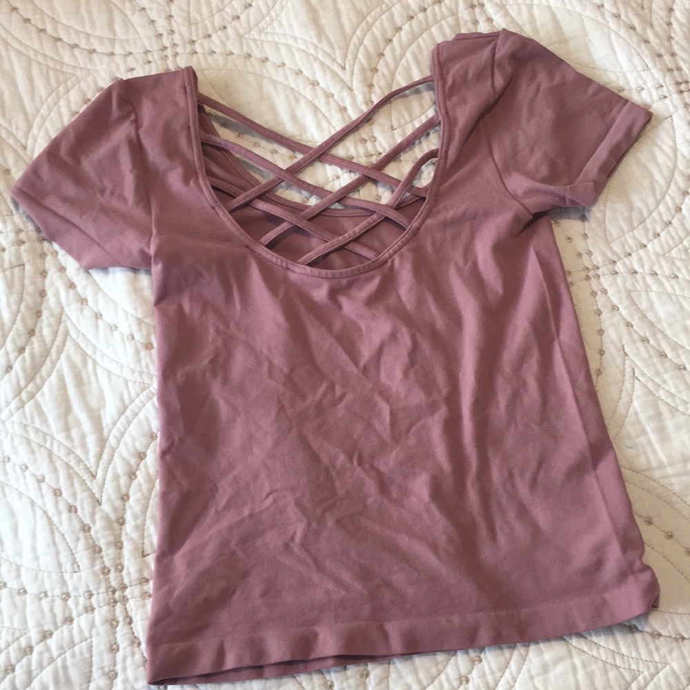Matte pink crop top